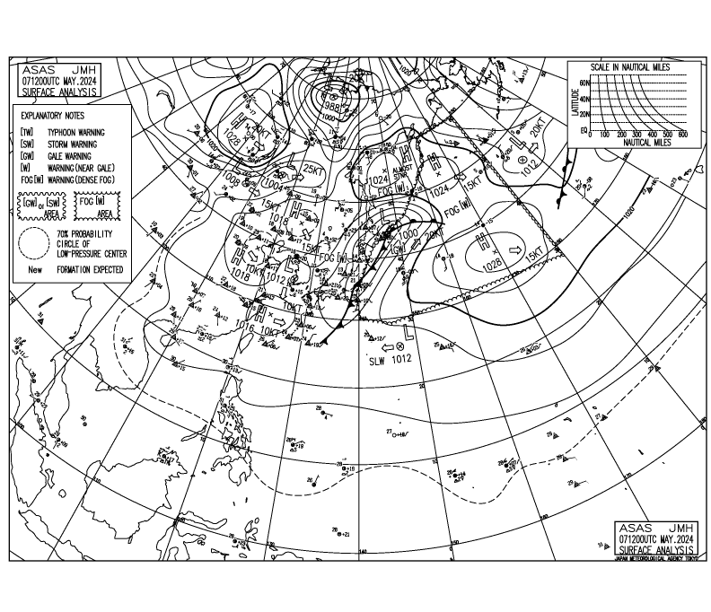 12Z Pacific Surface Analysis Chart