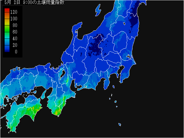 土壌雨量指数については気象庁の 解説ページ を参照ください。